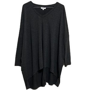 Women’s UMGEE, V-Neckline, Oversized, Loose Fit, 3/4 Sleeves Dress, Gray, Small